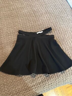 Zara Black Cross-Waist Circle Skirt